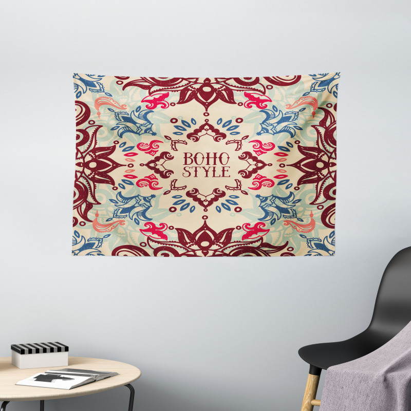 Ornate Floral Ethnic Wide Tapestry