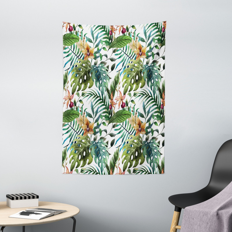 Palm Tree Flowers Hibiscus Tapestry