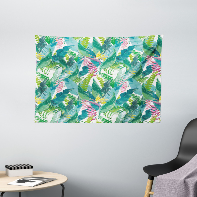 Flowers Plumeria Lilacs Wide Tapestry