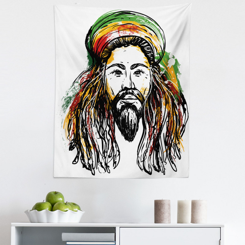 Sanatsal Mikrofiber Duvar Halısı Reggae Yapan Adam