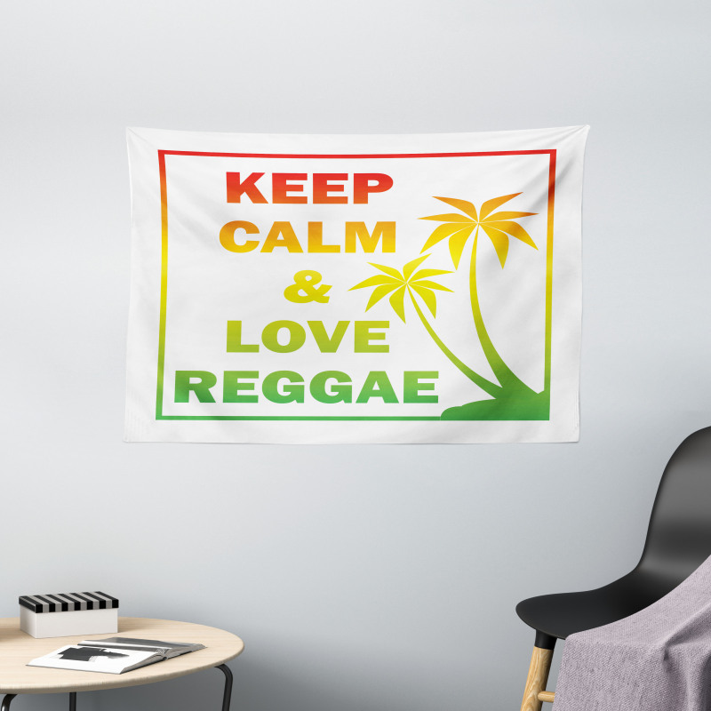 Keep Calm Words Reggae Wide Tapestry