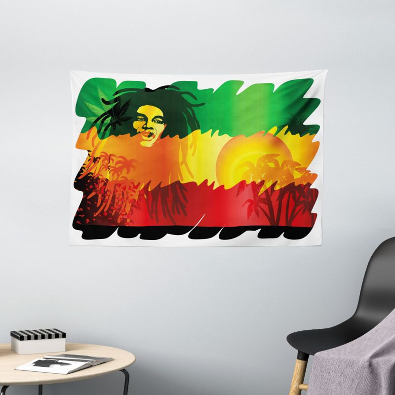 Reggae Music Singer Wide Tapestry