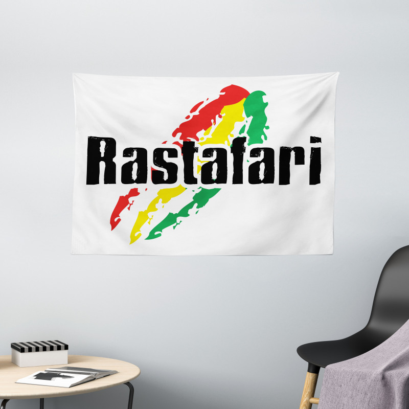 Grunge Rastafari Words Wide Tapestry