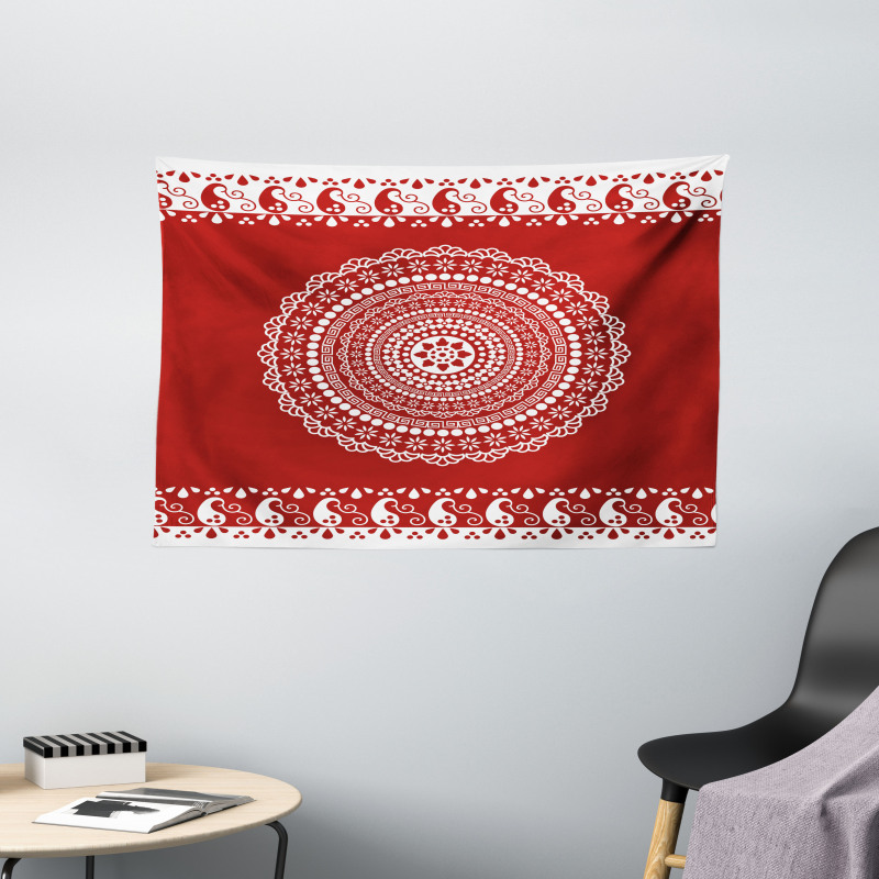 Paisley Side Border Wide Tapestry
