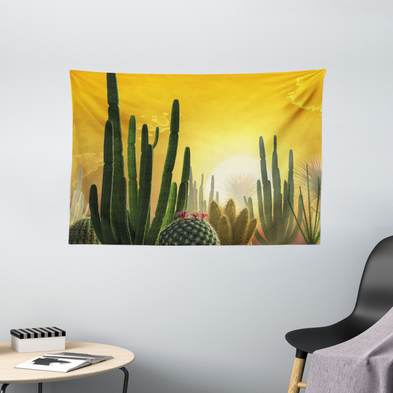 Sunset Desert Ecology Wide Tapestry