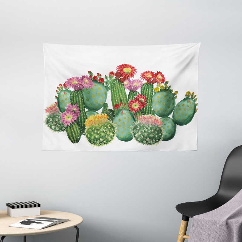 Saguaro Tropical Garden Wide Tapestry