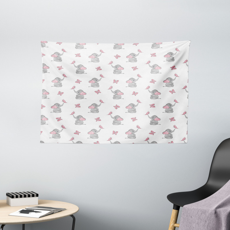 Baby Butterfly Wide Tapestry