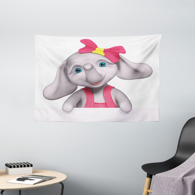 Smiling Girl Wide Tapestry