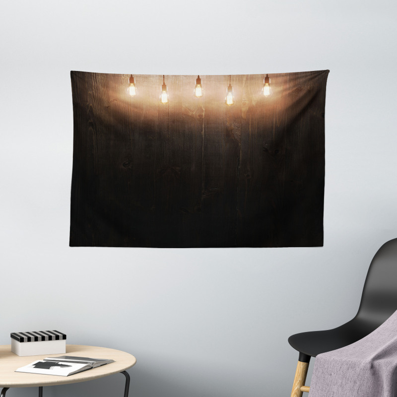 Wooden Room Wide Tapestry
