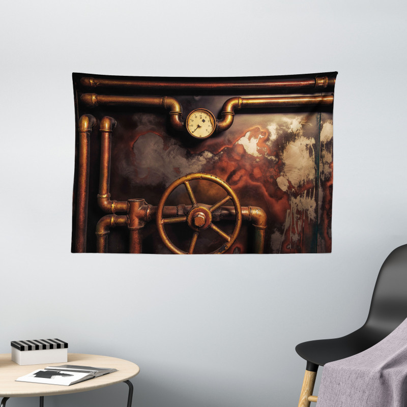 Steam Pipes Wide Tapestry