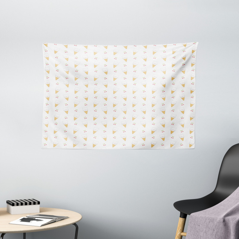 Kitty Cones Wide Tapestry