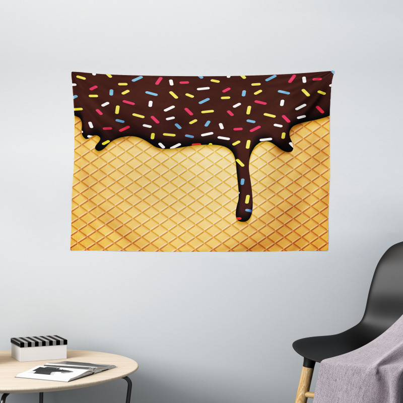 Choco Waffle Wide Tapestry