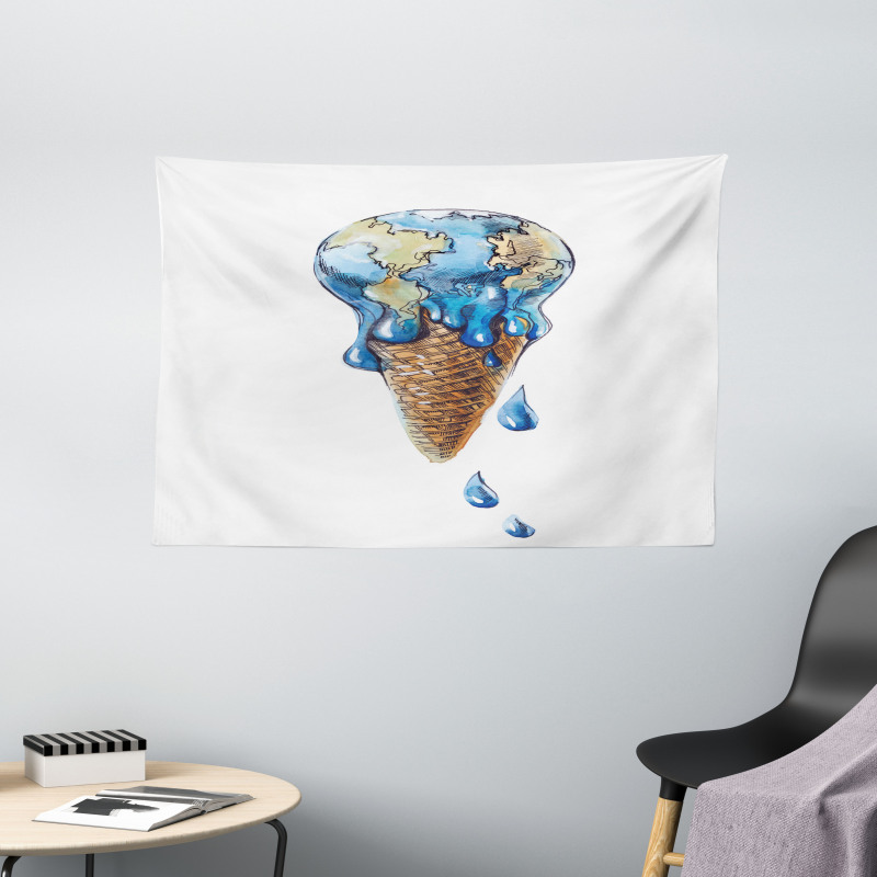 Globe Planet Earth Flavor Wide Tapestry
