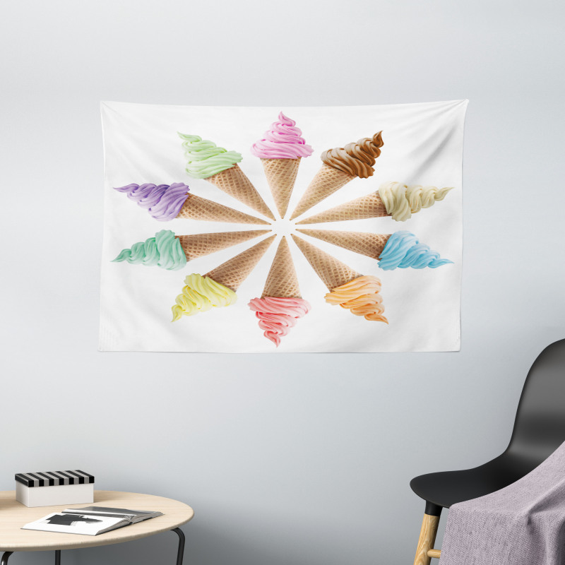 Ice Cream Row Wide Tapestry