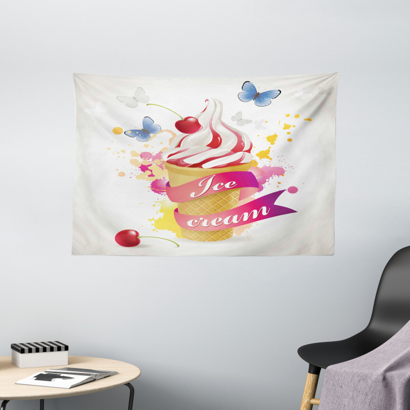 Cherries Colors Wide Tapestry