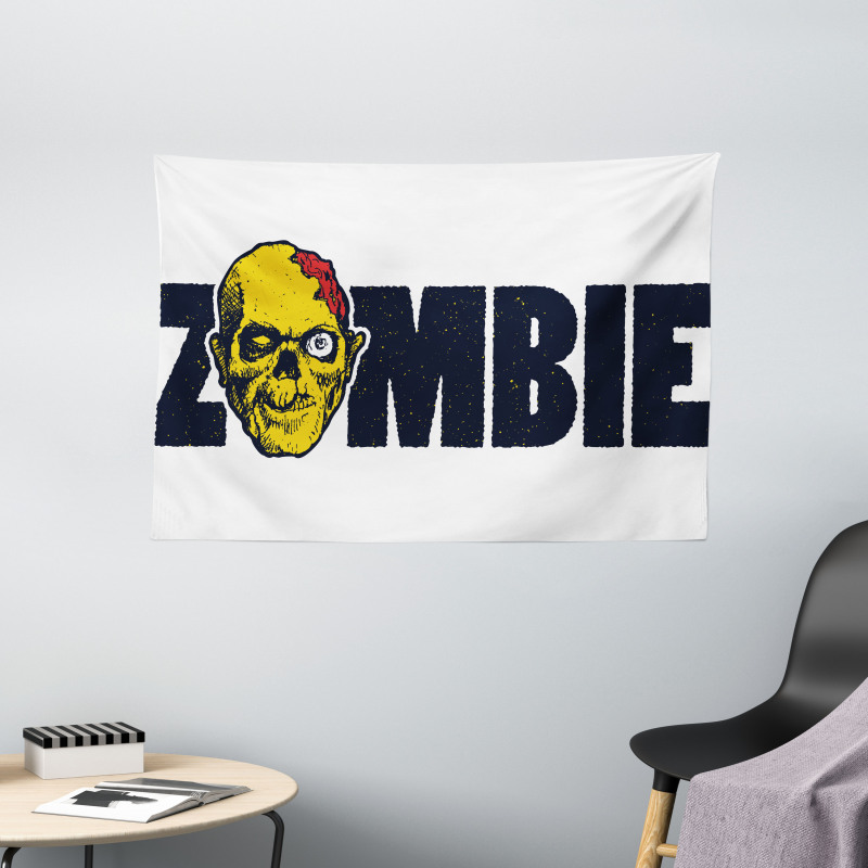 Dead Human Face Wide Tapestry