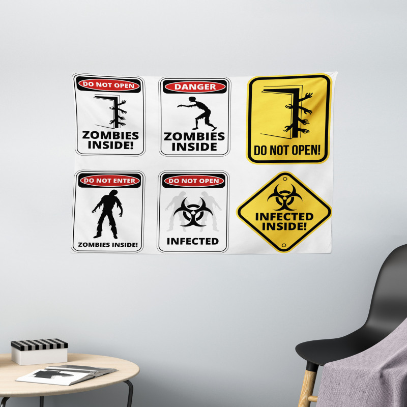 Warning Signs Evil Wide Tapestry