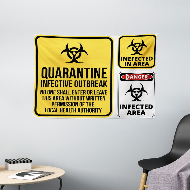Danger Quarantine Wide Tapestry