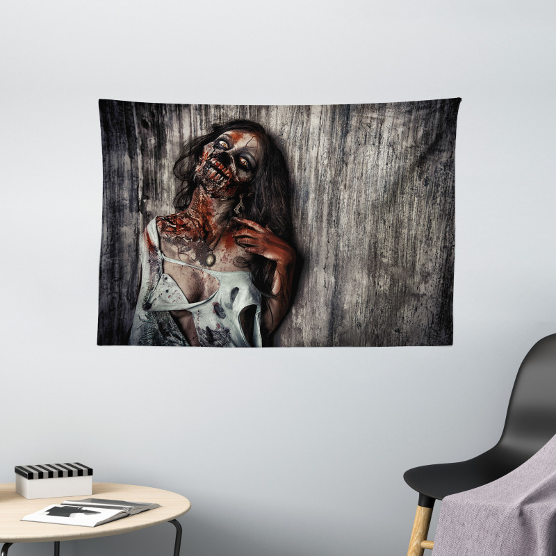 Angry Dead Woman Wide Tapestry