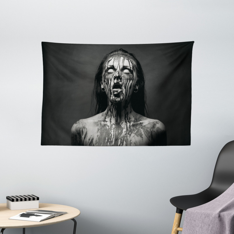 Screaming Woman Wide Tapestry