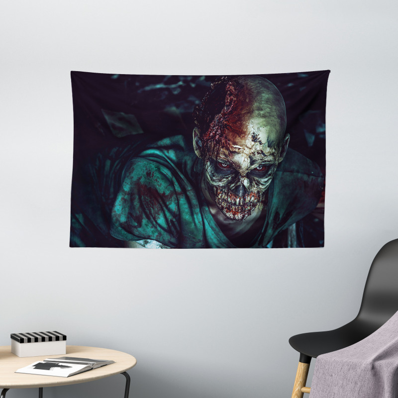 Fearful Vampire Wide Tapestry