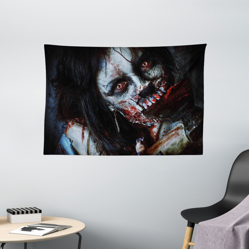 Bloody Woman Theme Wide Tapestry