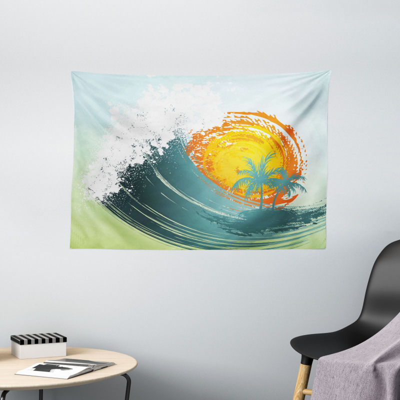 Coconut Palm Trees Wide Tapestry