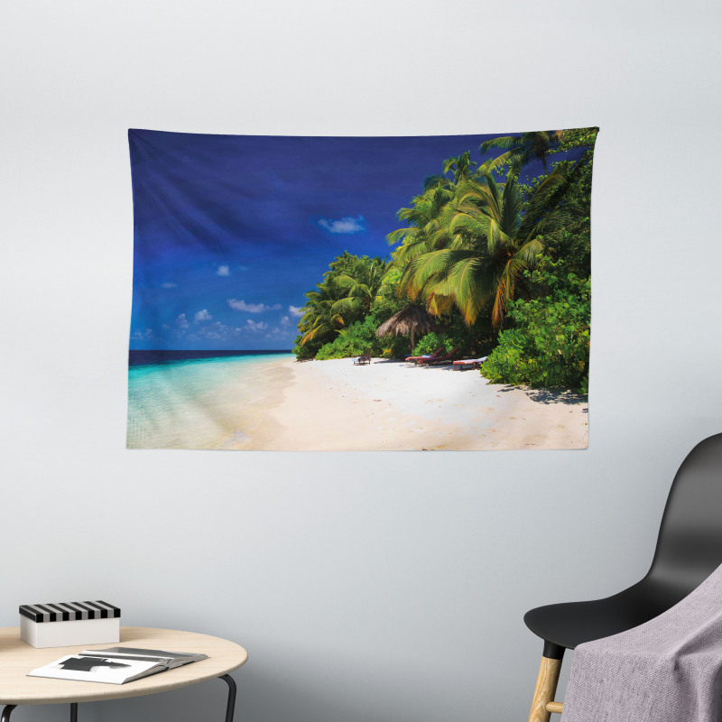 Sandy Coastline Surreal Wide Tapestry