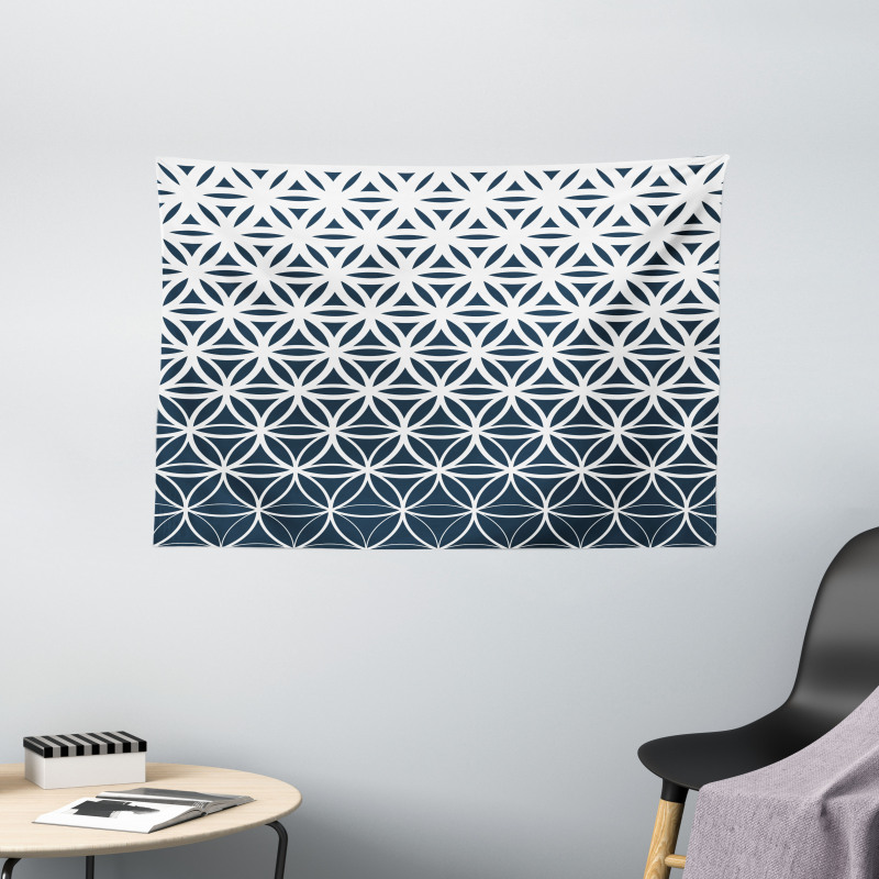 Retro Ombre Curves Wide Tapestry