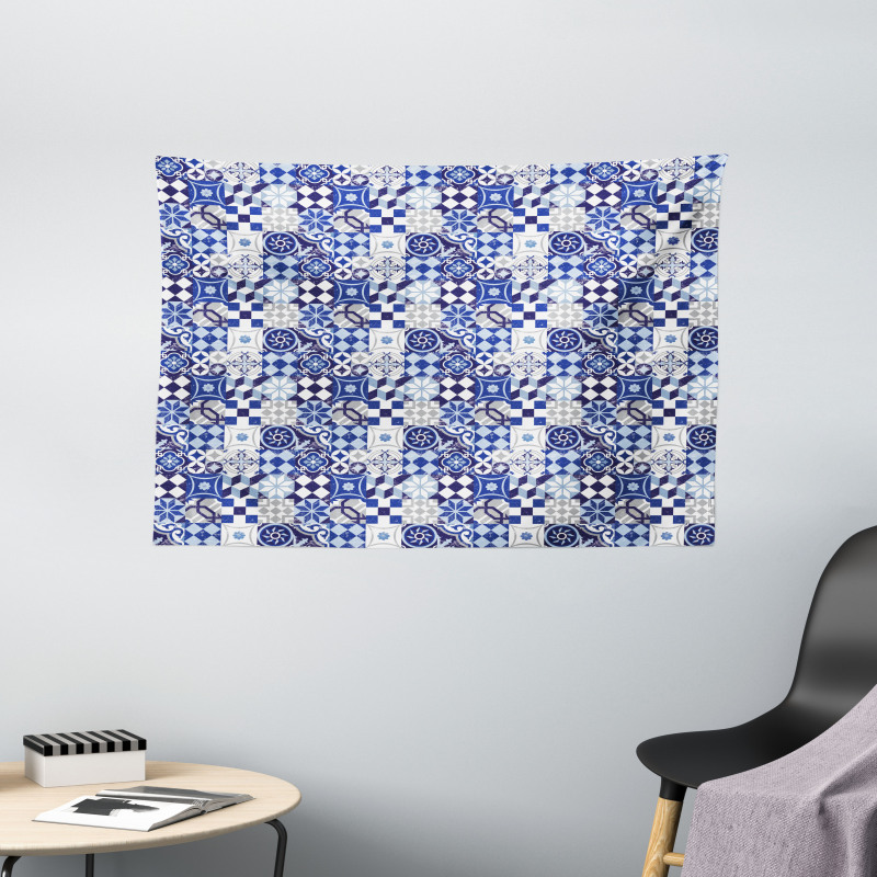 Traditional Vintage Mosaic Wide Tapestry