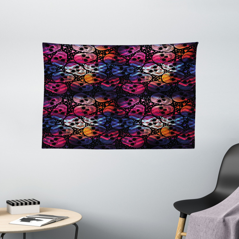 Mexican Sugar Skulls Wide Tapestry