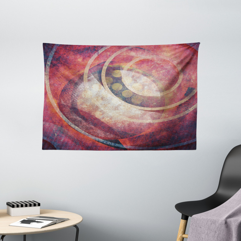 Grunge Circles Wide Tapestry