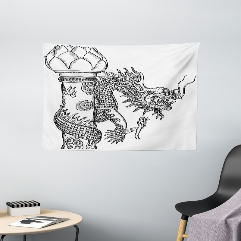 Chinese Creature Wide Tapestry