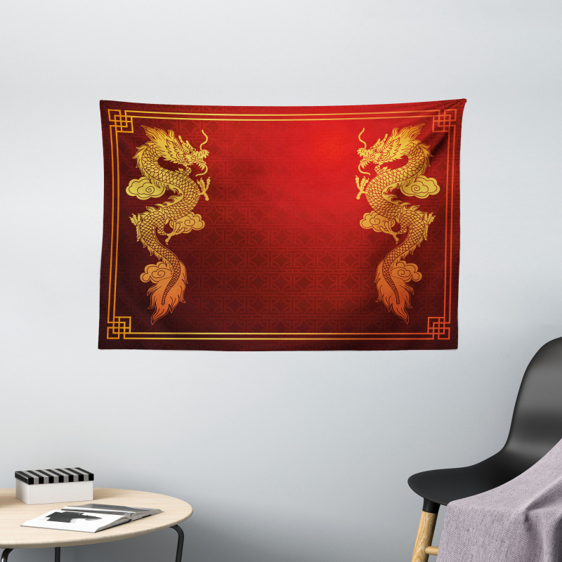 Historic Creature Wide Tapestry