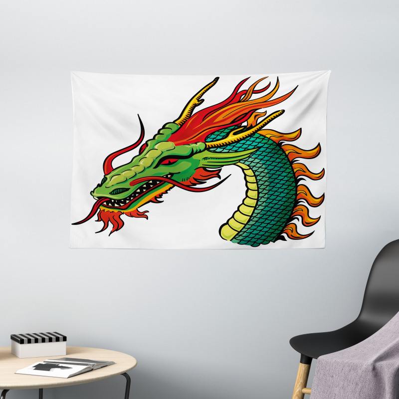 Monster Portrait Fantasy Wide Tapestry