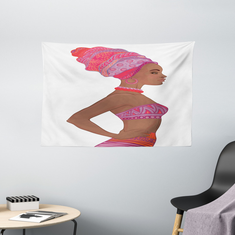 Zulu Woman Bandage Dress Wide Tapestry