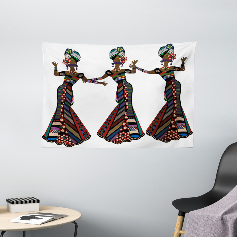 Native Costumes Wide Tapestry