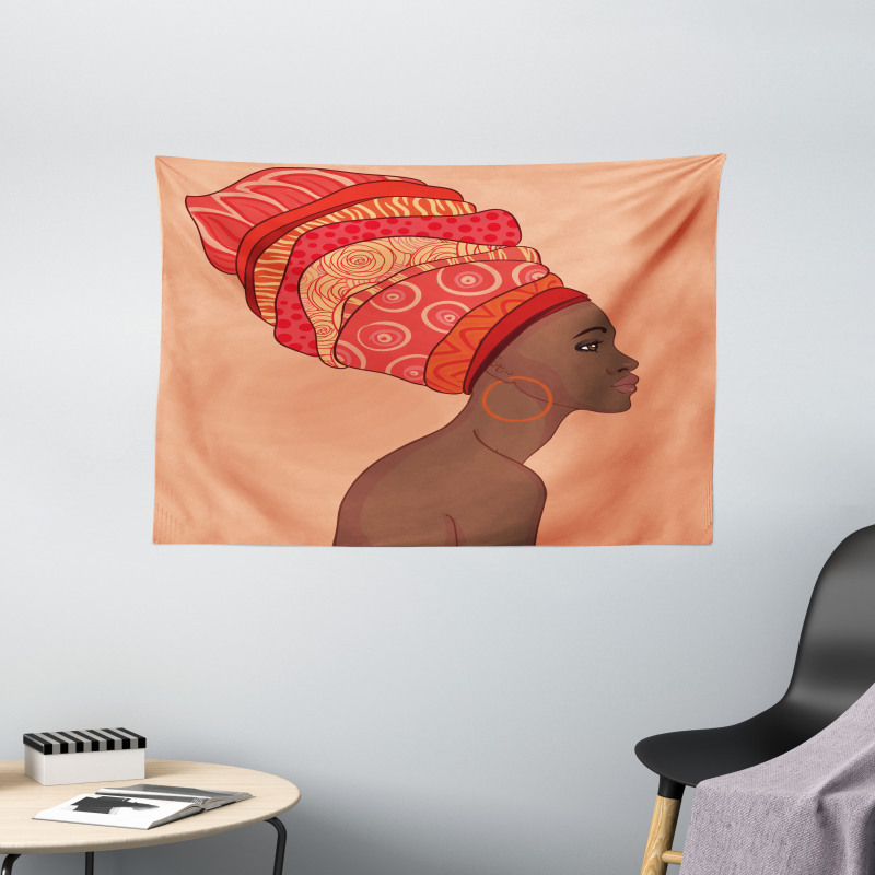 Young Girl Turban Wide Tapestry
