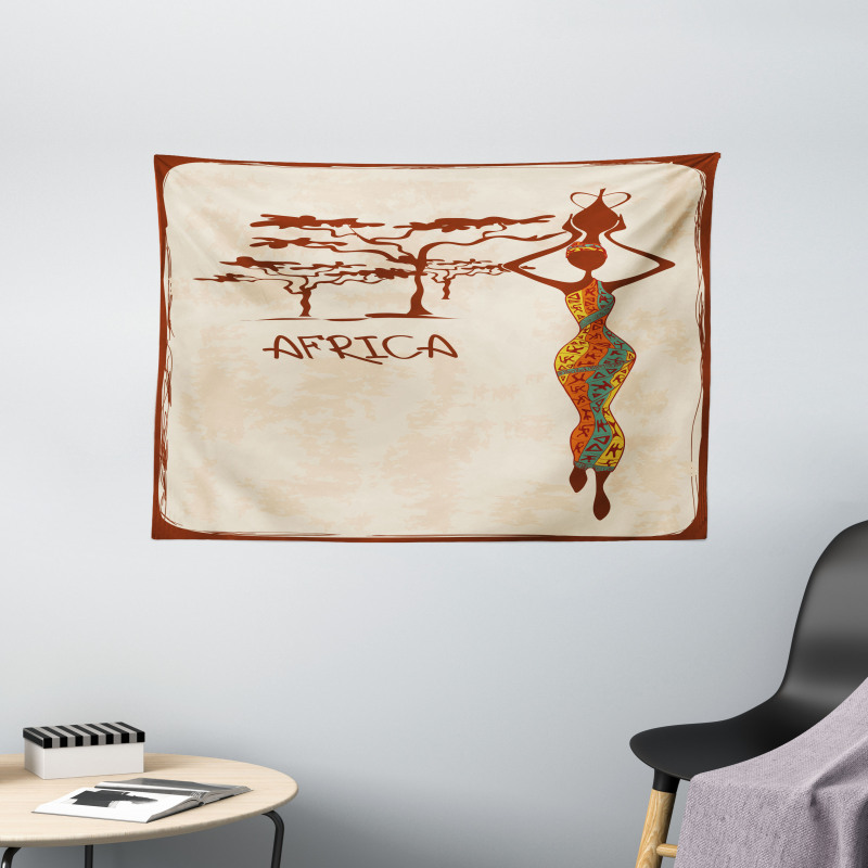 Slim Vintage Girl Wide Tapestry