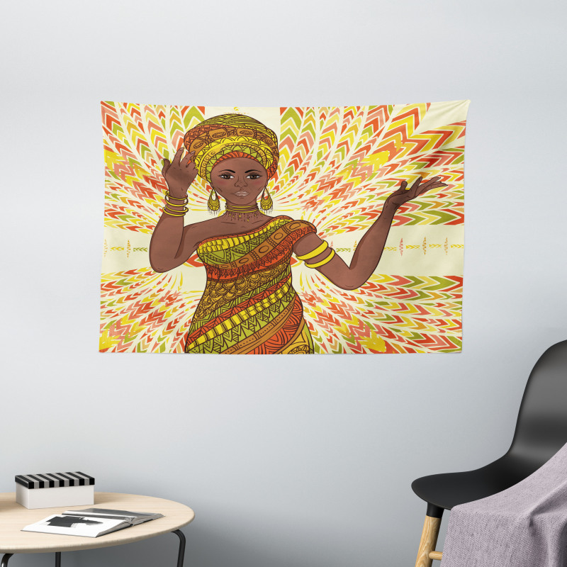 Dancing Woman Wide Tapestry