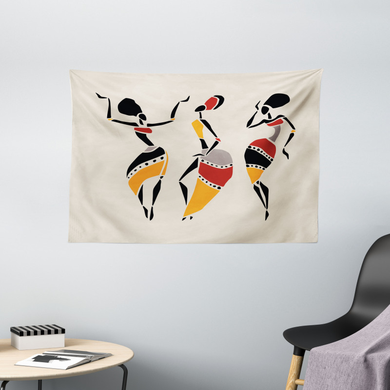 Native Dancers Wide Tapestry
