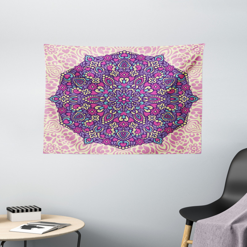 Floral Cosmos Wide Tapestry