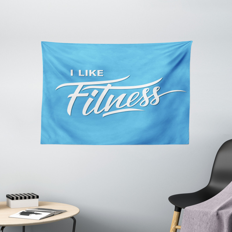 I Like Fitness Words Wide Tapestry