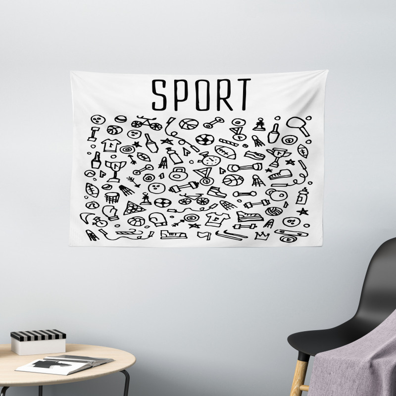 Sports Gym Wide Tapestry