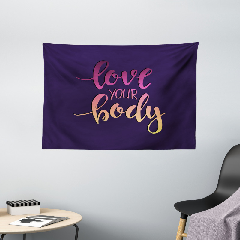 Love Your Body Positive Wide Tapestry