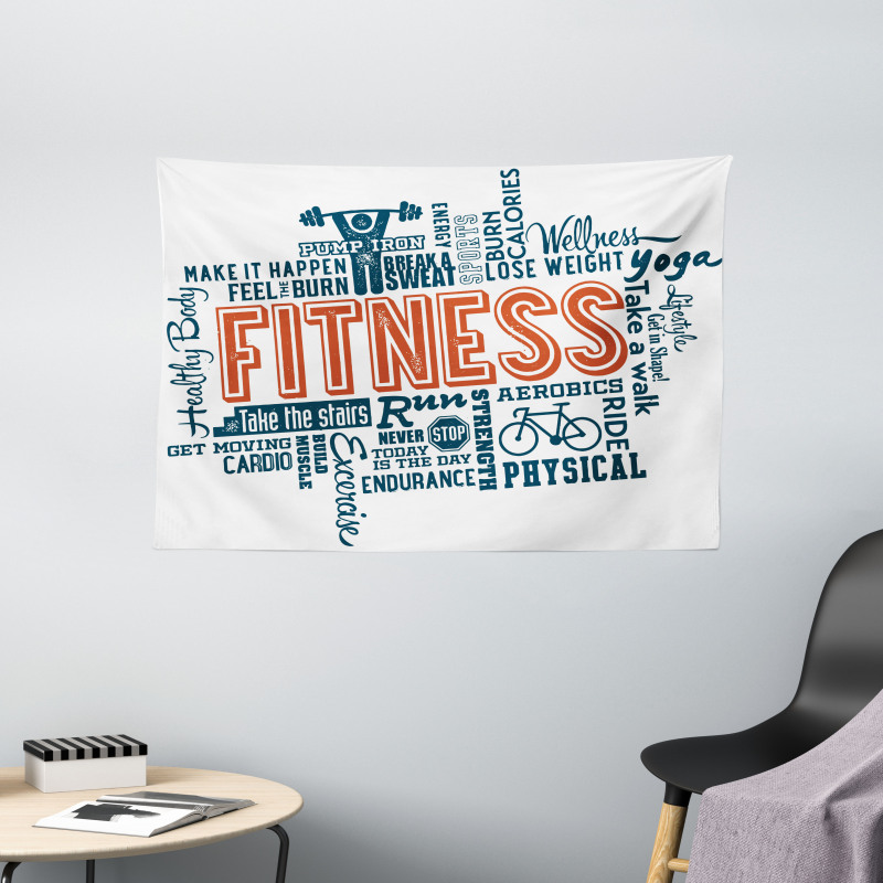 Retro Words Lifestyle Wide Tapestry