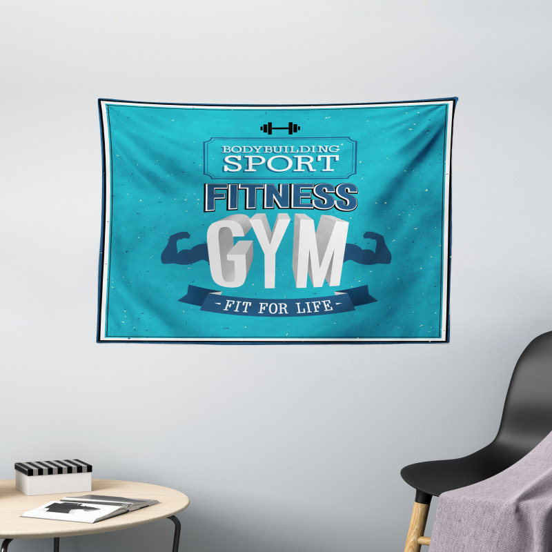 Fit Life Bodybuilding Wide Tapestry