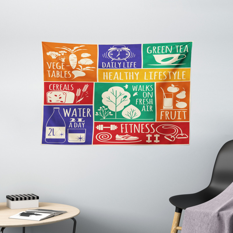Colorful Motivational Wide Tapestry
