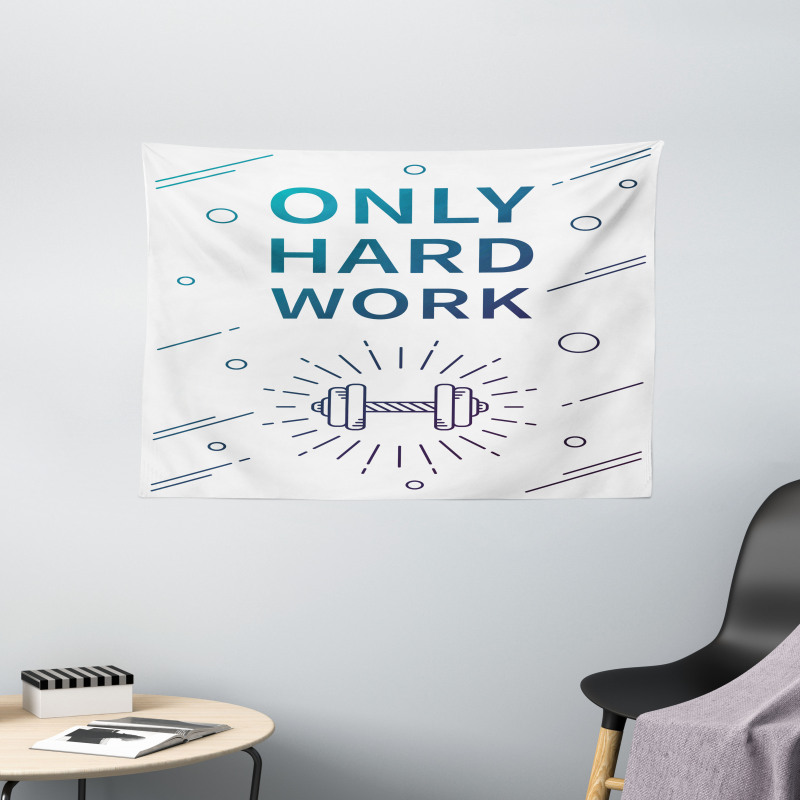 Sports Words Dumbbell Wide Tapestry
