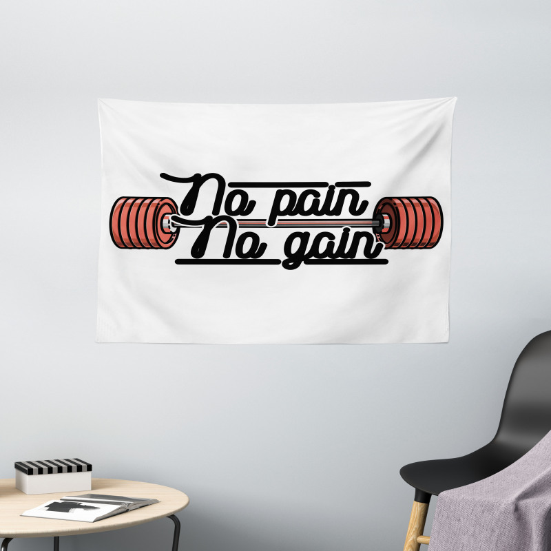 No Pain No Gain Sign Wide Tapestry
